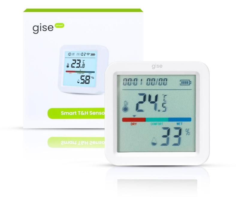 GISE Smart Czujnik temperatury i wilgotności Wi-Fi | Tuya | GTHS-WF-02