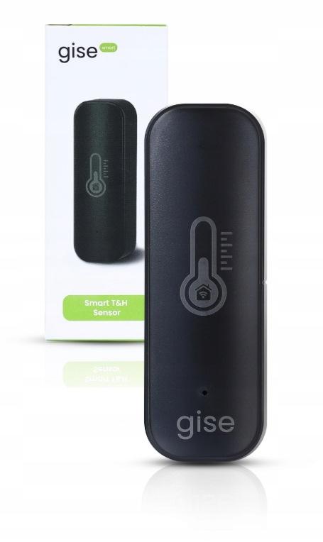 GISE Smart Czujnik temperatury i wilgotności Wi-Fi Czarny|Tuya|GTHS-WF-01-B