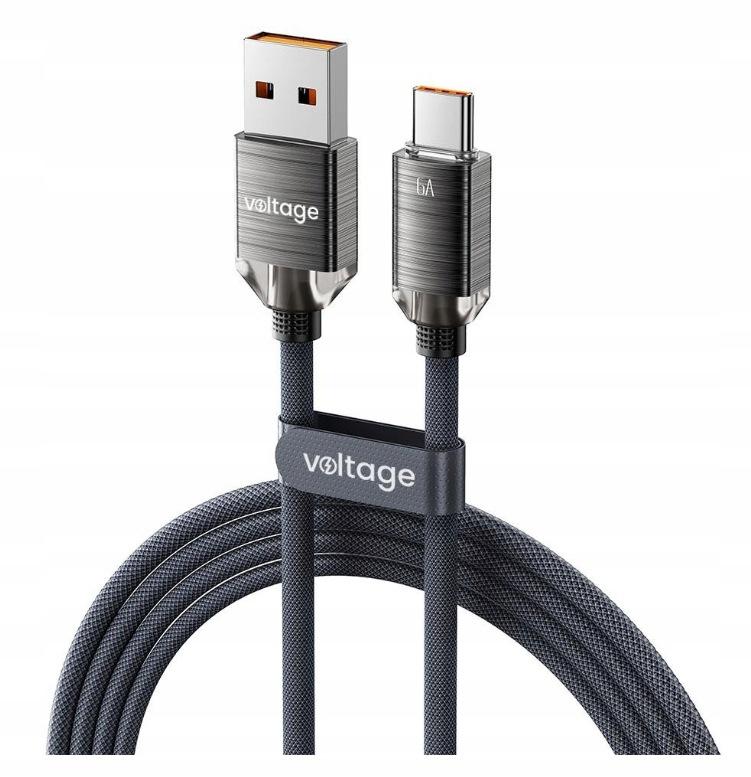 Kabel USB-A / USB-C Voltage PureCrystal 66W 200cm czarny
