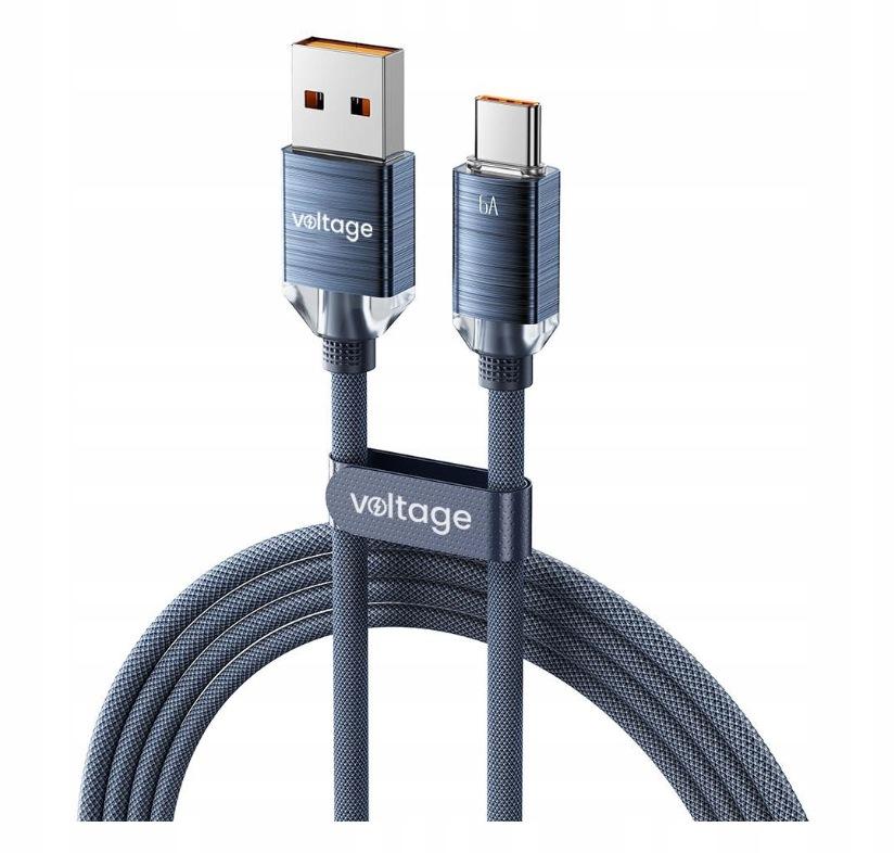 Kabel USB-A / USB-C Voltage PureCrystal 66W 100cm niebieski