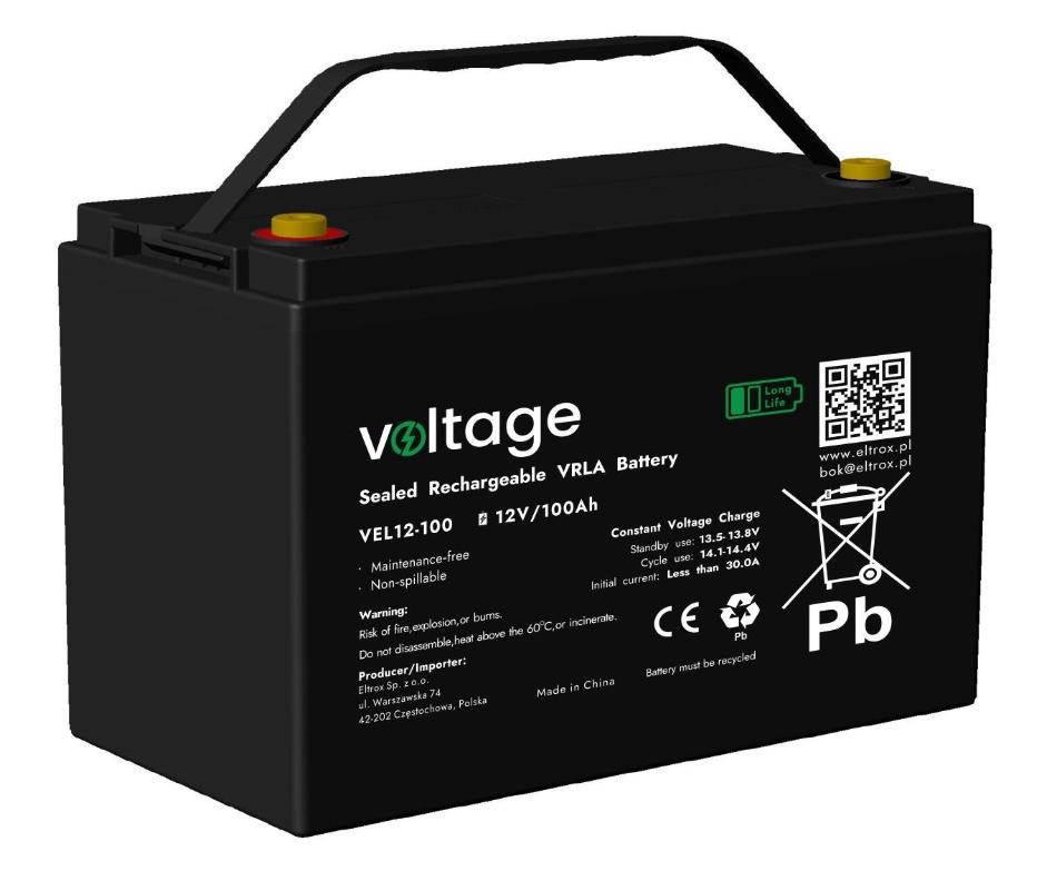 Akumulator AGM Voltage Long Life 12V 100Ah VEL12-100 (Żywotność 15 lat)