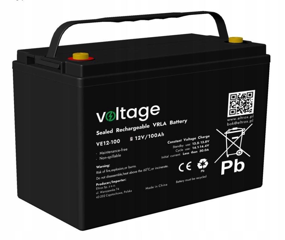 Akumulator AGM Voltage 12V 100Ah VE12-100 (Żywotność 6-9 lat)