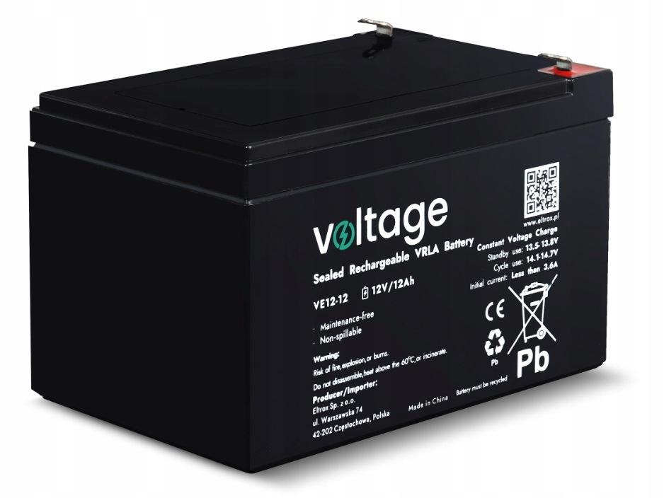 Akumulator AGM Voltage 12V 12Ah VE12-12 (Żywotność 6-9 lat)