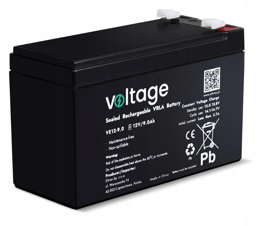 Akumulator AGM Voltage 12V 9Ah VE12-9.0 (Żywotność 6-9 lat)