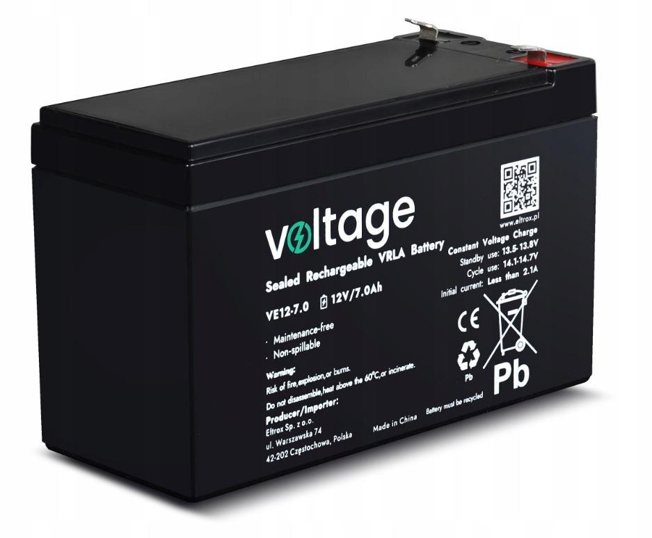 Akumulator AGM Voltage 12V 7Ah VE12-7.0 (Żywotność 6-9 lat)
