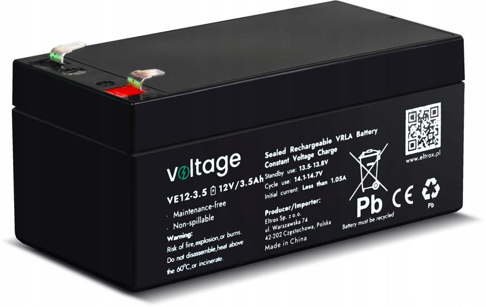 Akumulator AGM Voltage 12V 3,5Ah VE12-3.5 (Żywotność 6-9 lat)