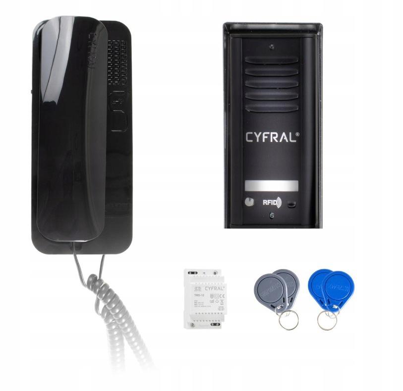 DOMOFON CYFRAL COSMO 1-LOKATORSKI KASETA CZARNA/UNIFON CZARNY