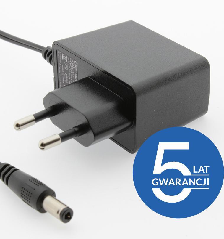 ZASILACZ WTYCZKOWY ESPE 12V 1A 12W WTYK PROSTY 2,1x5,5mm 5 LAT GW.