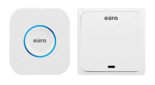 DZWONEK BEZPRZEWODOWY ''EURA'' WDP-82H2 bezbateryjny, przycisk (kinetyczny)