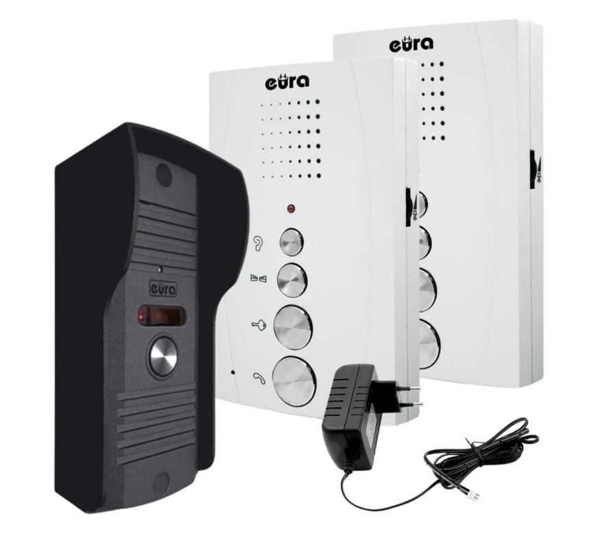 DOMOFON ''EURA'' ADP-51A3 ''DIFESA'' - 1-rodzinny, 2 unifony, interkom,