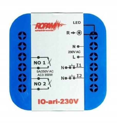 ROPAM IO-ari-230V bezprzewodowy, douszkowy, dwukanałowy sterownik 230VAC