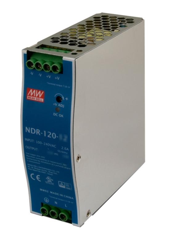 ZASILACZ IMPULSOWY NA SZYNĘ DIN MEAN WELL NDR-120-48 48V/120W/2.5A