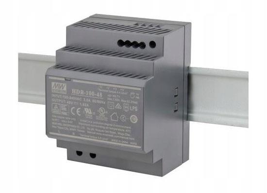 ZASILACZ IMPULSOWY NA SZYNĘ DIN MEAN WELL HDR-100-48 48V/100W/1.92A