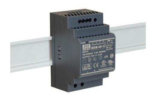 ZASILACZ IMPULSOWY NA SZYNĘ DIN MEAN WELL HDR-60-12 12V/60W/4.5A