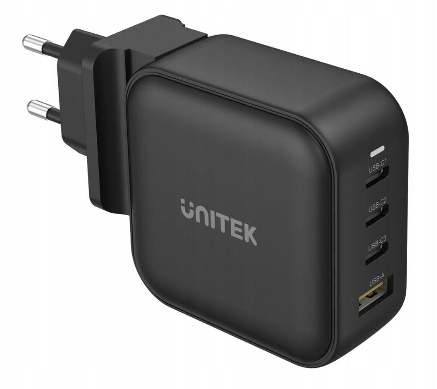 Ładowarka sieciowa Unitek GaN 4 porty, PD 100W QC3.0 czarna