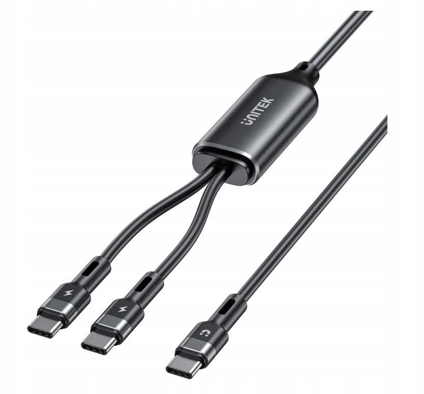 Unitek Kabel 2w1 USB-C PD 100W silikonowy 1,8 m