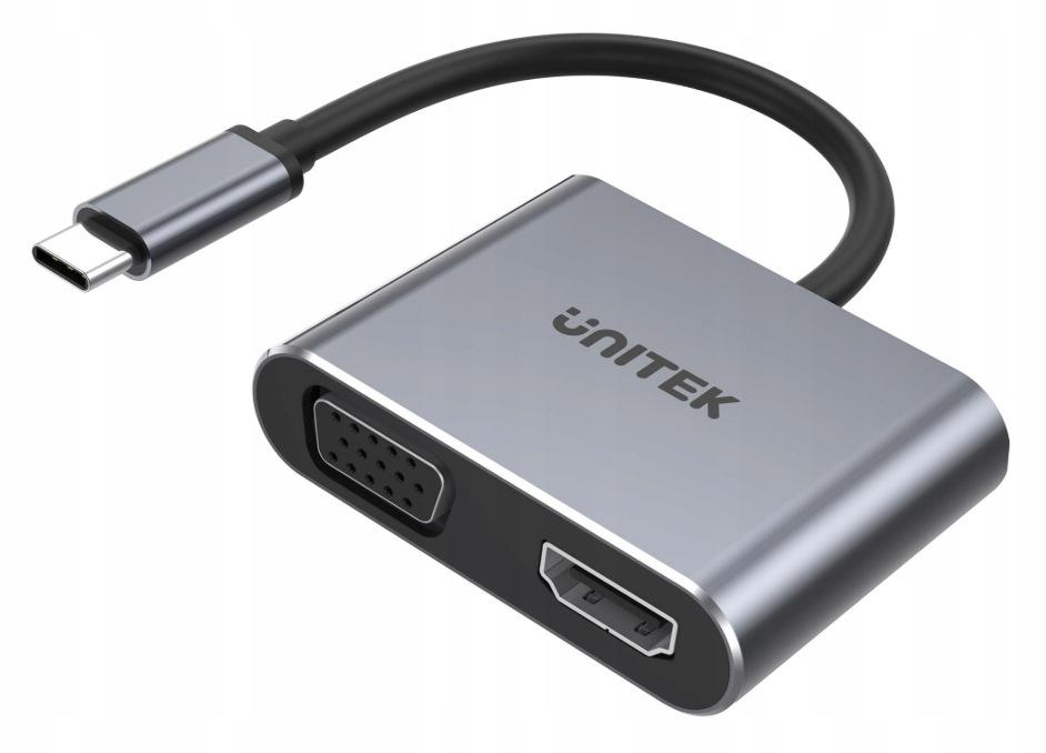 Unitek Hub USB-C HDMI VGA USB-A i PD 100W D1049A