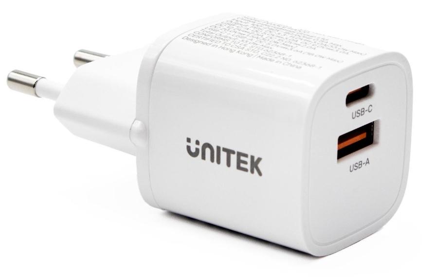 Ładowarka sieciowa Unitek 33W biała (USB-A, USB-C)