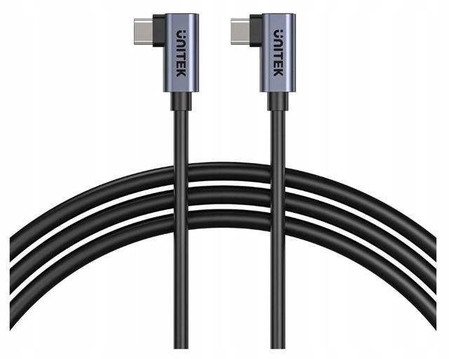 Unitek kabel USB-C do USB-C PD 100W podwójny 90 stopni, 0,5m