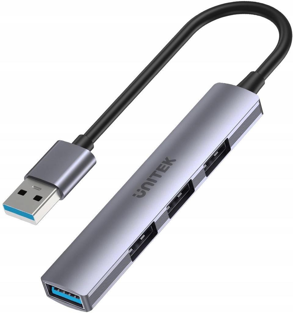 Unitek Hub USB-A 1*USB-A 5 Gbps, 3*USB-A 2.0 alu