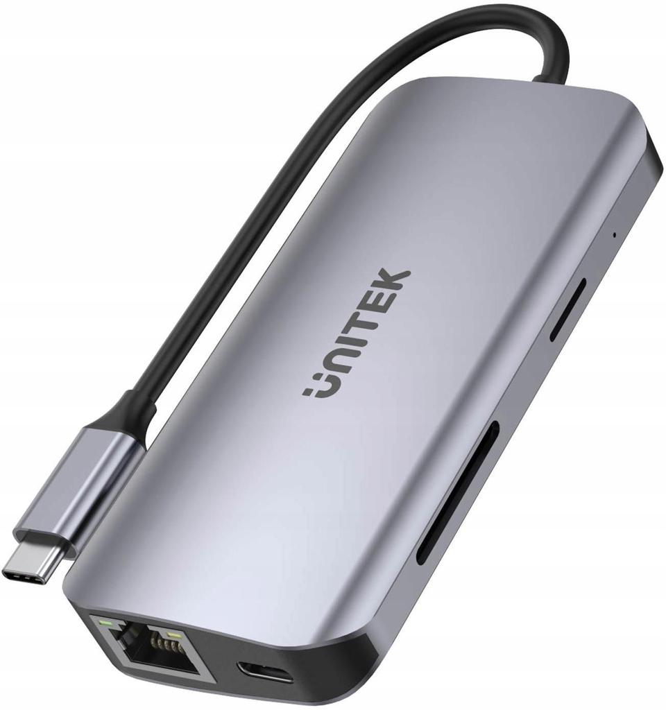 Unitek D1122A01 Aktywny hub USB-C 5Gbps,2x HDMI 4K,czyt kart, RJ-45,PD100