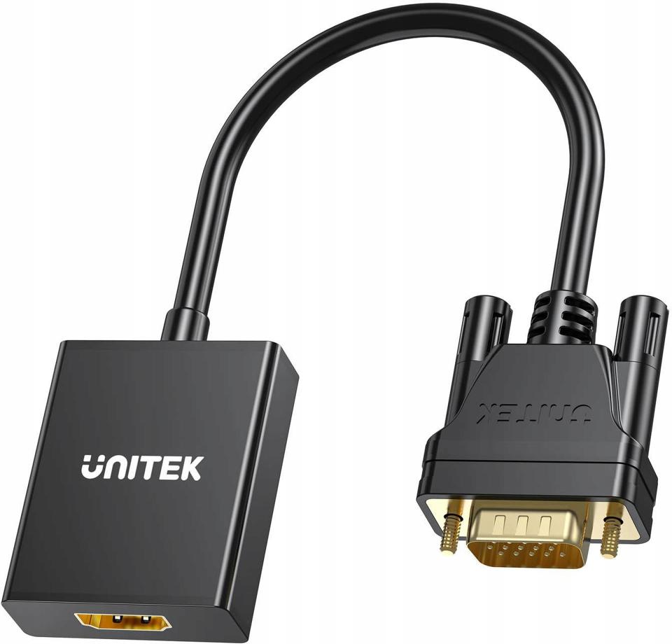 Unitek Adapter VGA na HDMI FullHD czarny 15cm