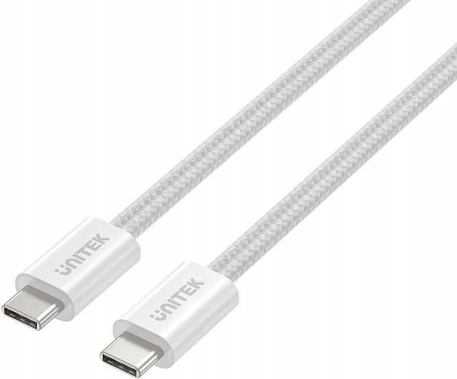 Kabel zwijany magnetycznie Unitek USB C PD 100W biały 1m