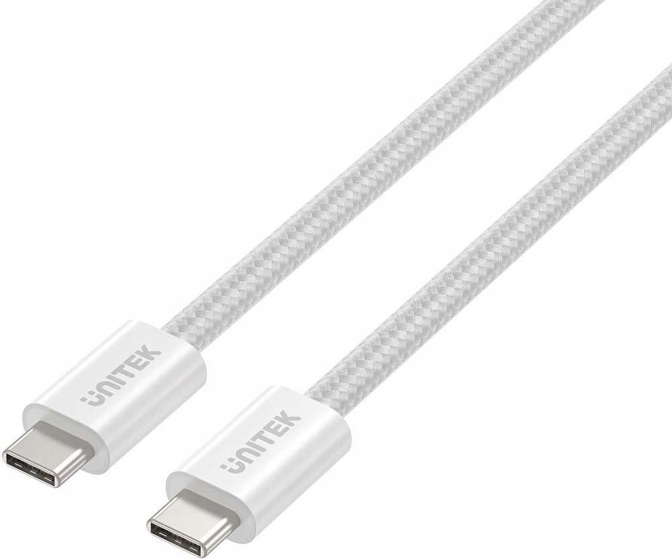 Kabel zwijany magnetycznie Unitek USB C PD 100W biały 1m