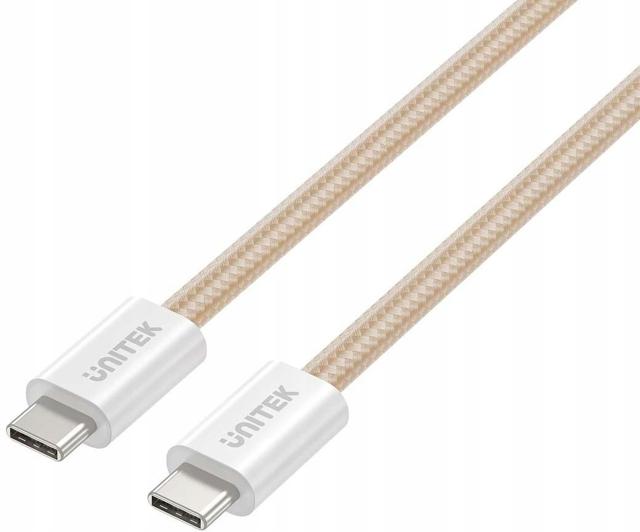 Kabel zwijany magnetycznie Unitek USB C PD 100W beżowy 1m