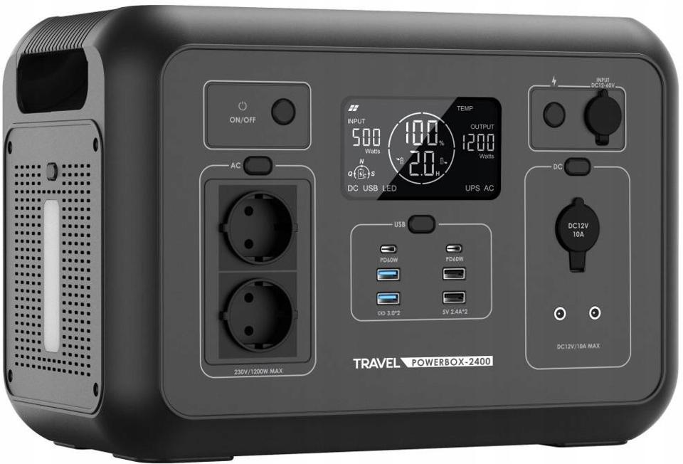 Przenośna stacja zasilania Volt Polska TRAVEL POWERBOX 2400 (1200W) 1008Wh
